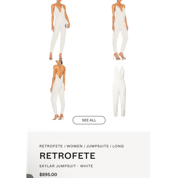 New Retroféte Skylar Jumpsuit White Size S Sold Out Online - Picture 3 of 8